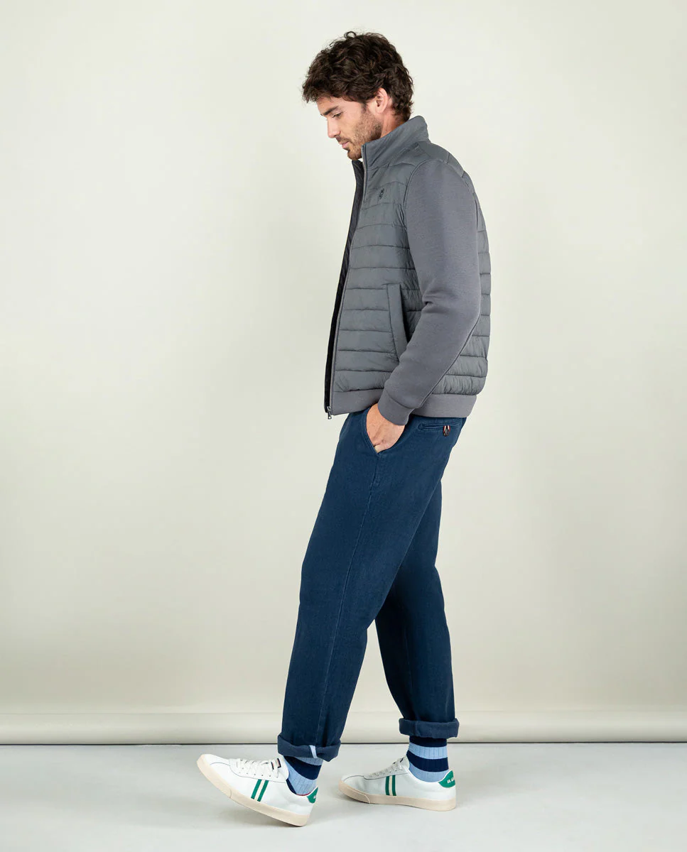 Cazadora Acolchada Mangas Neopreno Gris Marengo - Imagen 5