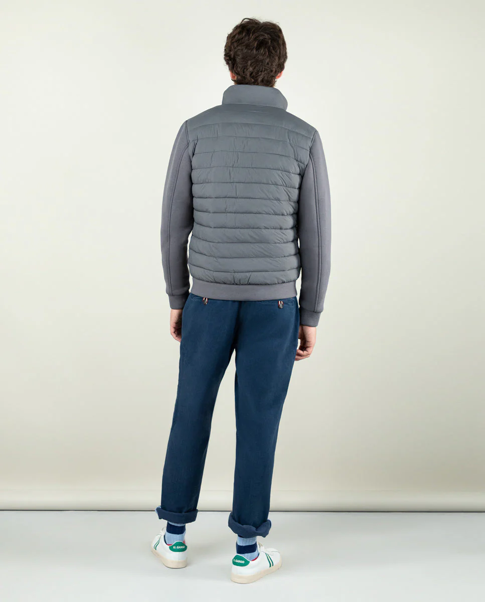 Cazadora Acolchada Mangas Neopreno Gris Marengo - Imagen 6