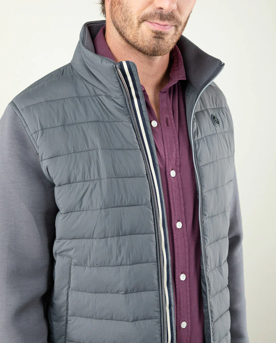 Cazadora Acolchada Mangas Neopreno Gris Marengo - Imagen 8