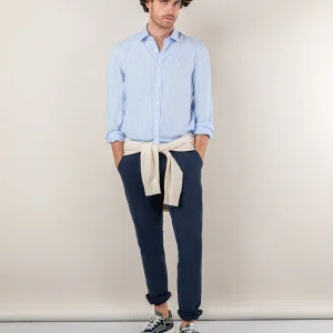 Camisa Pin Point Raya Butcher Oxford Celeste