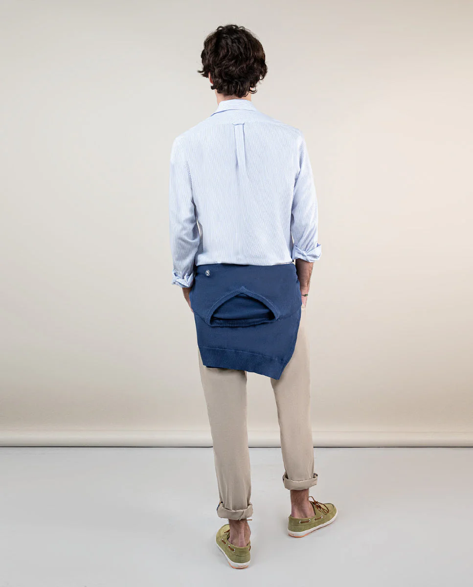 Camisa Pin Point Raya Fine Bengal Oxford Celeste - Imagen 5