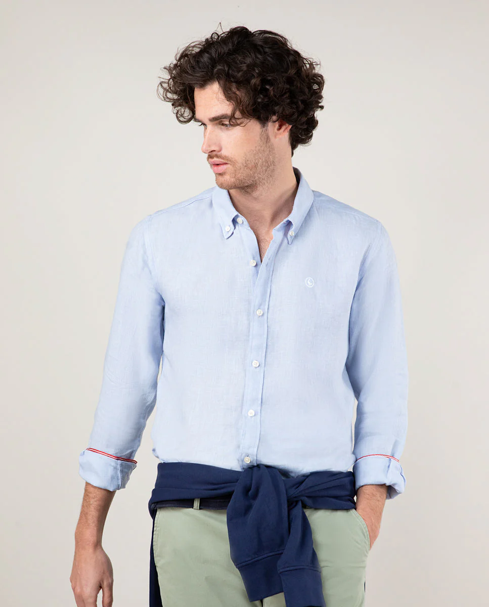 Camisa Lino Celeste - Imagen 6