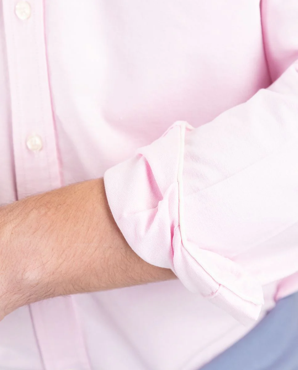Camisa Oxford Liso Rosa - Imagen 3