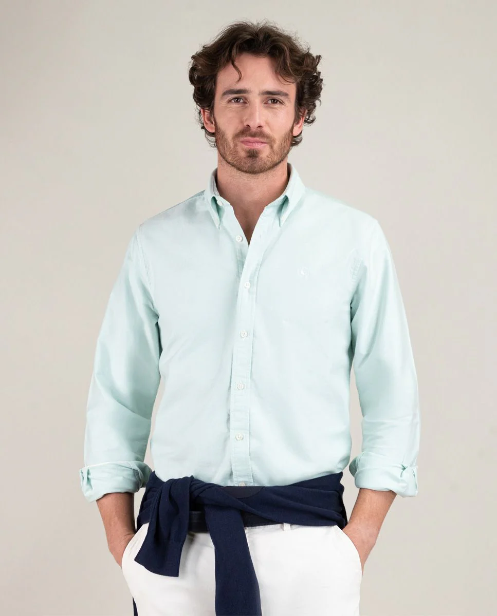 Camisa Oxford Liso Verde - Imagen 4