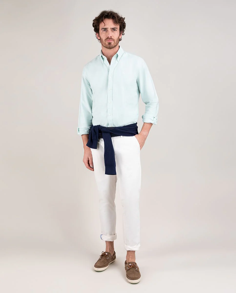 Camisa Oxford Liso Verde