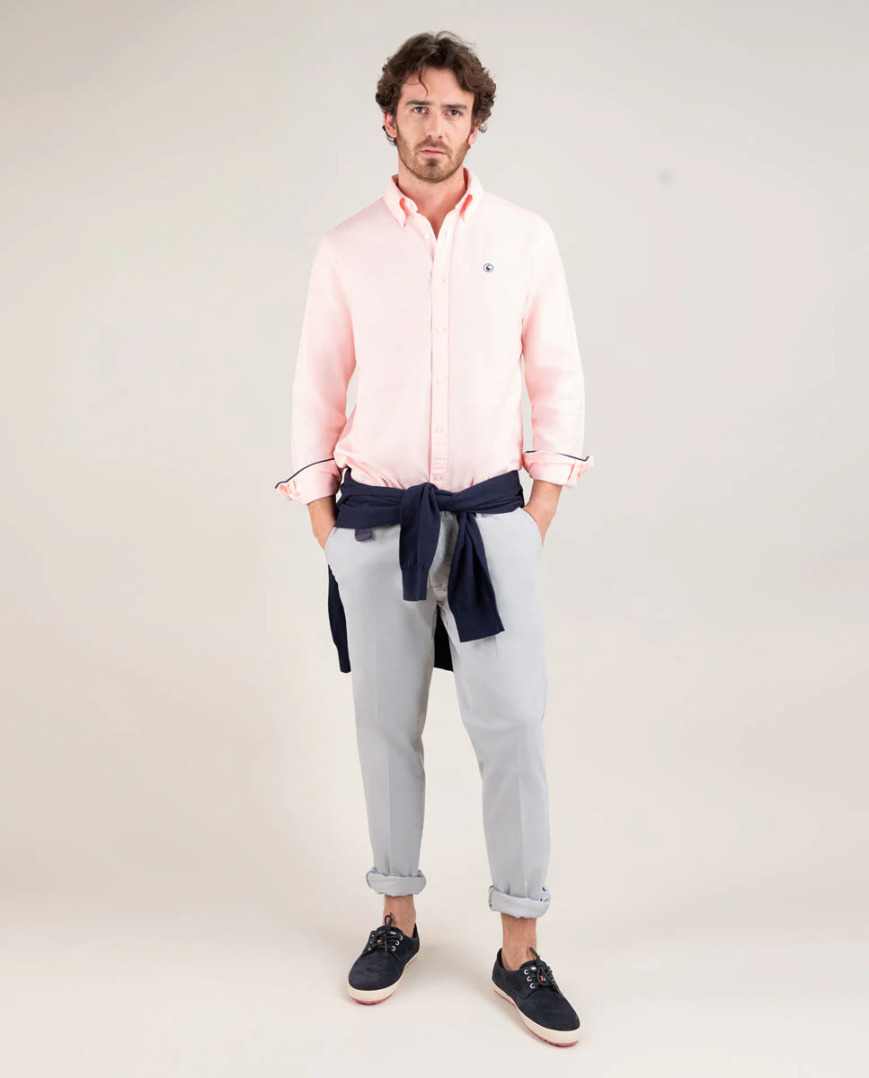 Camisa Algodón Garment Dyed Rosa