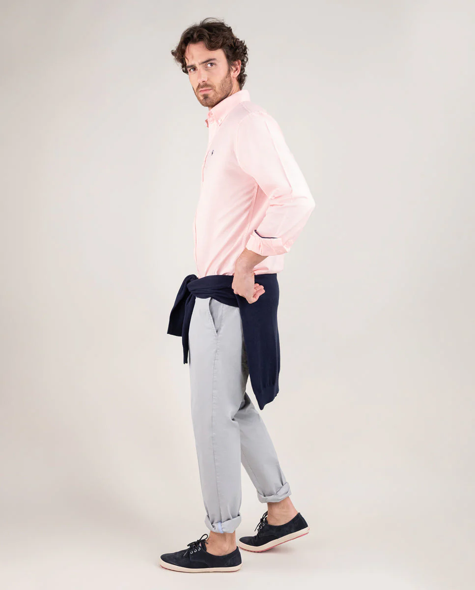 Camisa Algodón Garment Dyed Rosa - Imagen 5