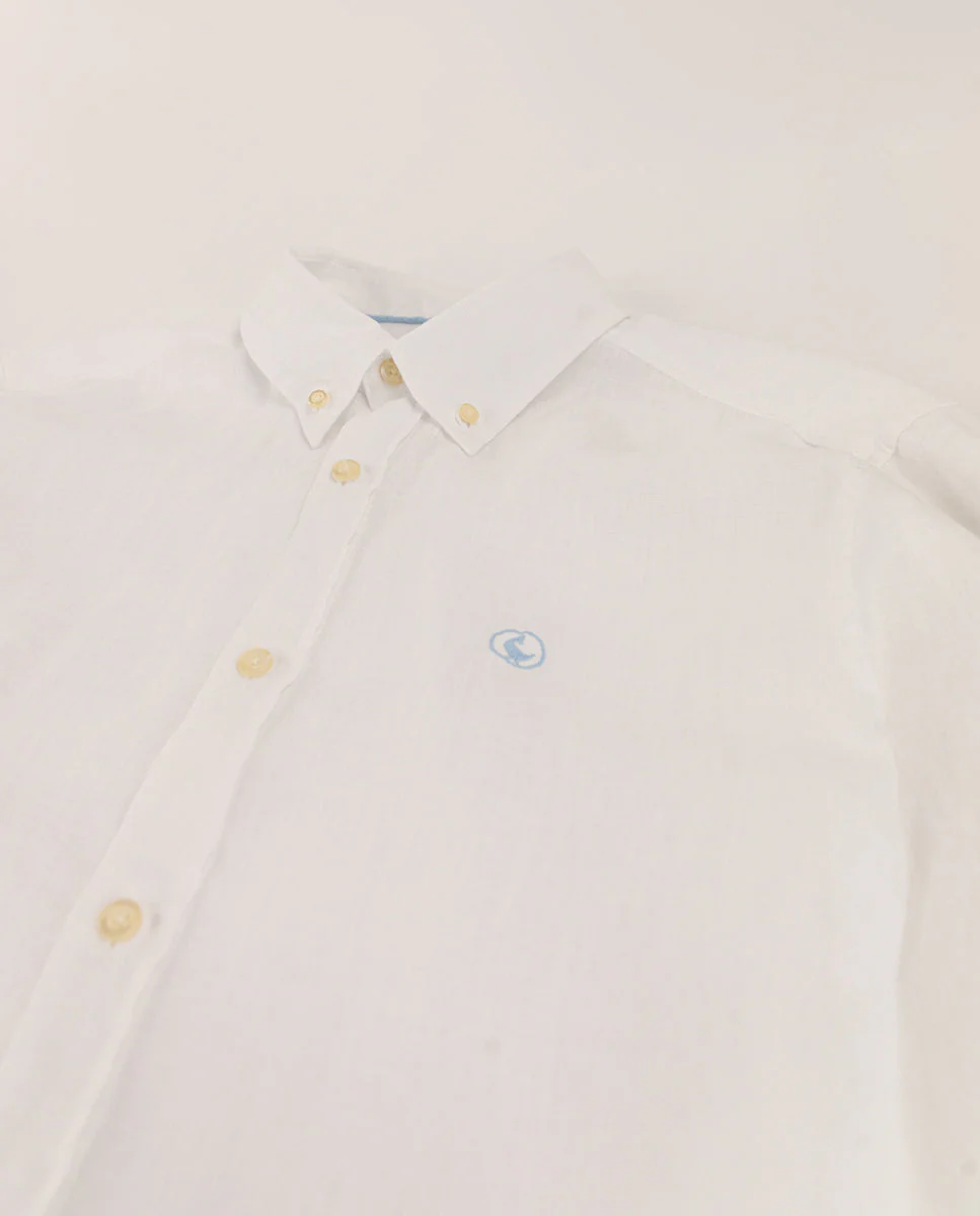 Camisa Lino Garment Dyed Blanco