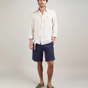 Camisa Lino Garment Dyed Beige