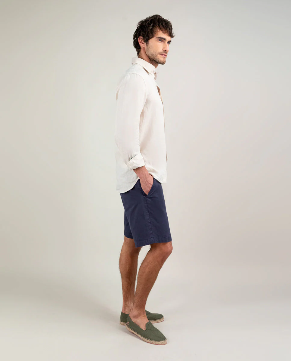 Camisa Lino Garment Dyed Beige - Imagen 4