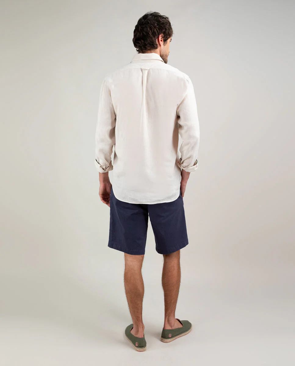 Camisa Lino Garment Dyed Beige - Imagen 5