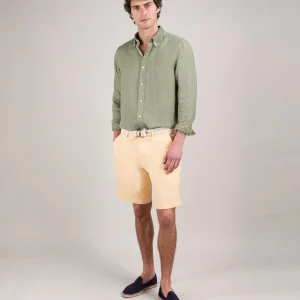 Camisa Lino Garment Dyed Kaki