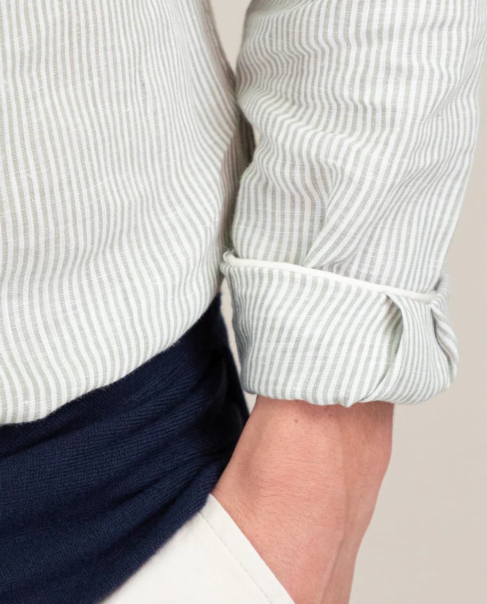 Camisa Lino Yale Verde - Imagen 4