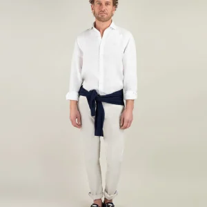 Camisa Lino Chambray Blanco