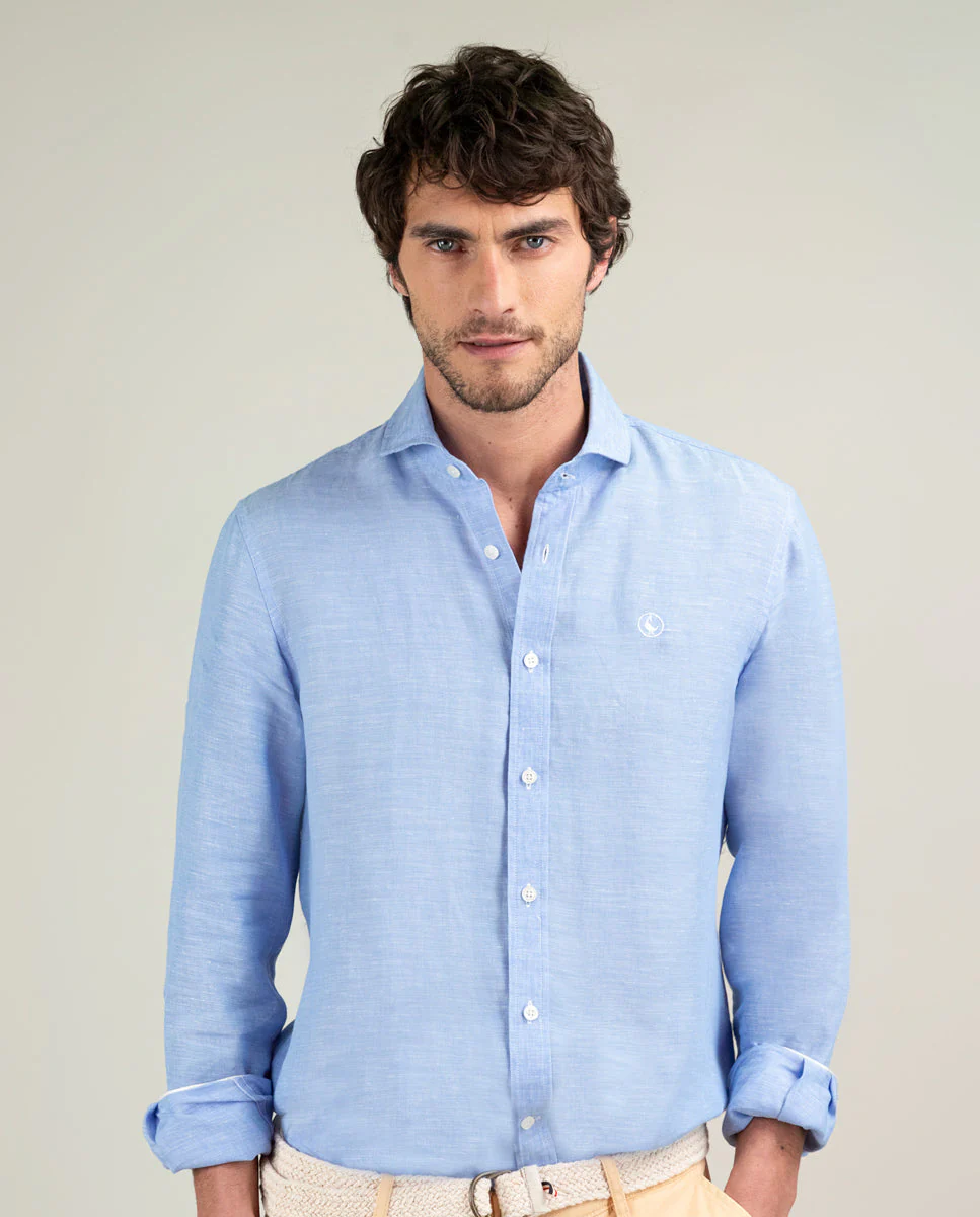 Camisa Lino Chambray Marino - Imagen 5