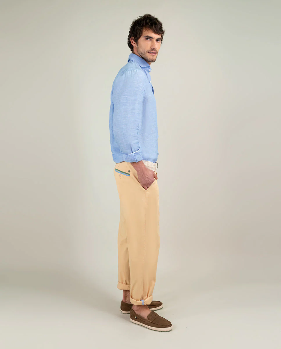 Camisa Lino Chambray Marino - Imagen 3