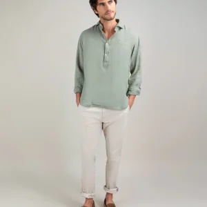 Camisa Polera Lino Verde