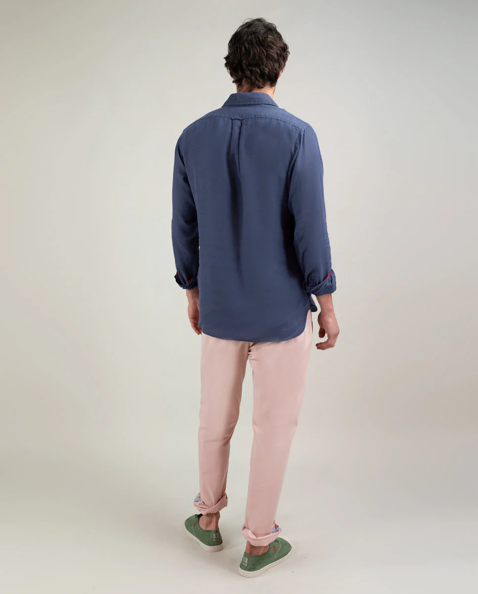 Camisa Polera Lino Marino - Imagen 4