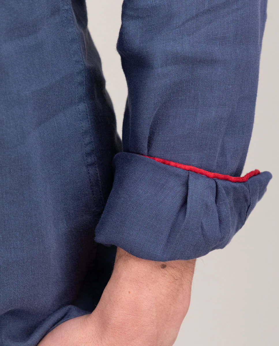 Camisa Polera Lino Marino - Imagen 3