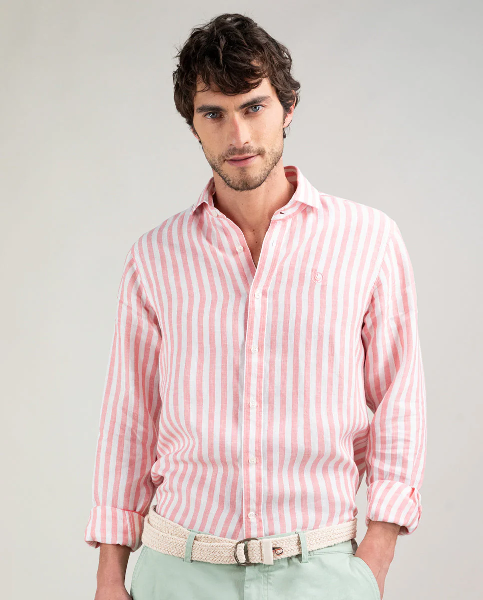 Camisa Lino Raya Kodak Rosa - Imagen 7