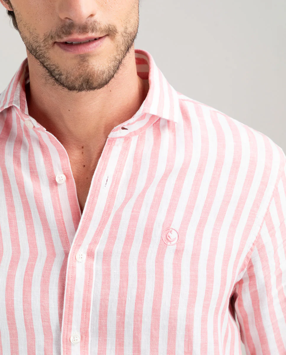 Camisa Lino Raya Kodak Rosa - Imagen 3