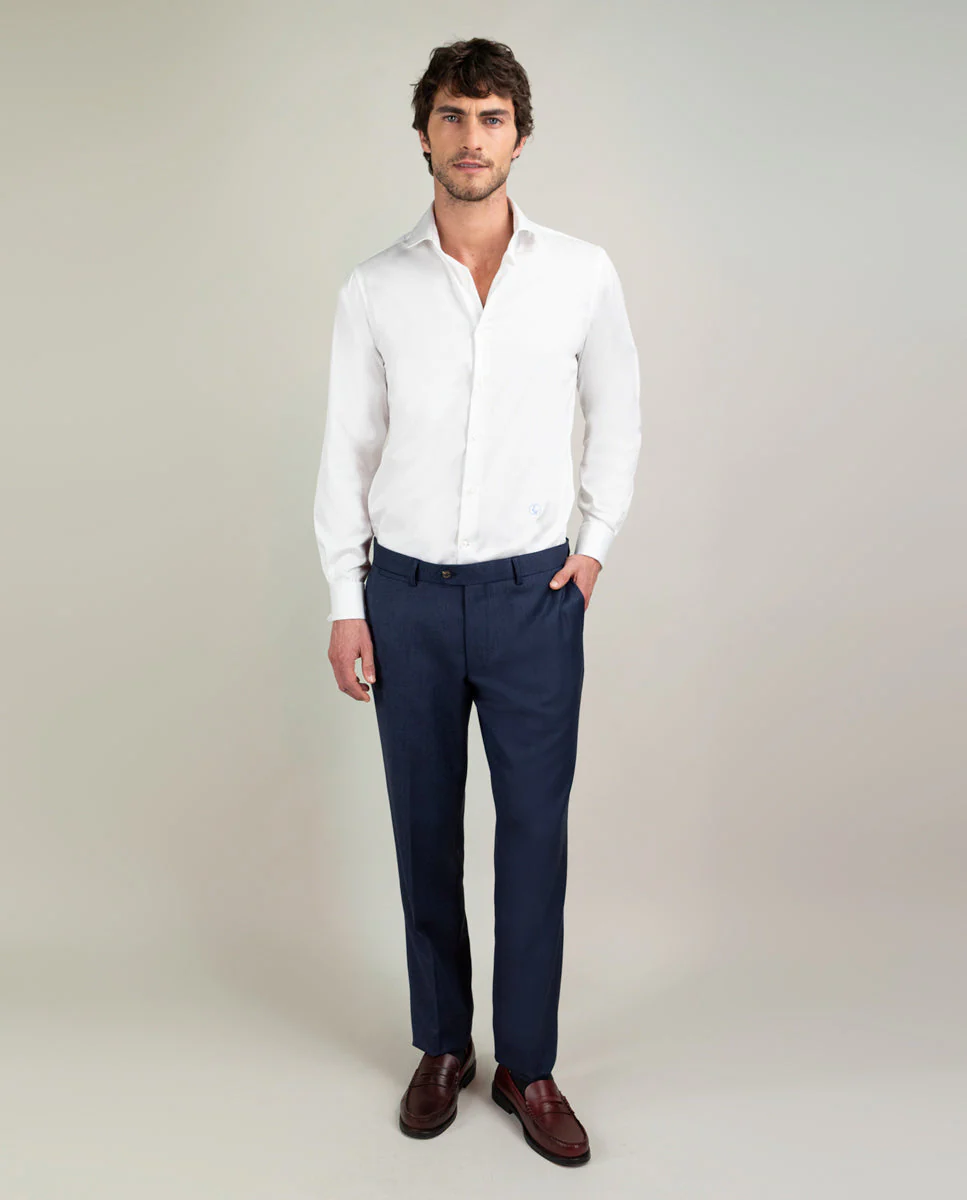 Camisa Twill Blanca Gemelos