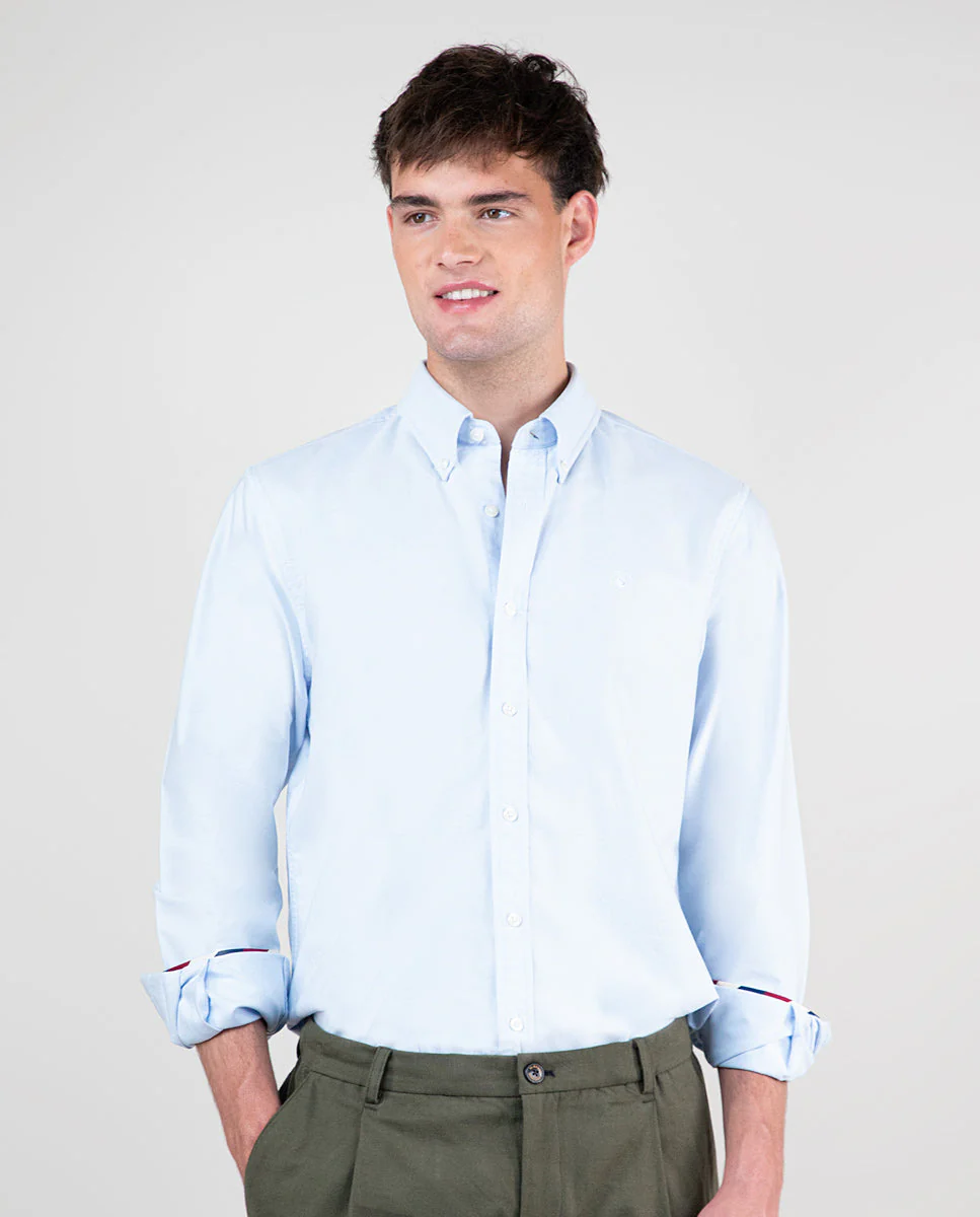 Camisa Oxford Liso Celeste - Imagen 5