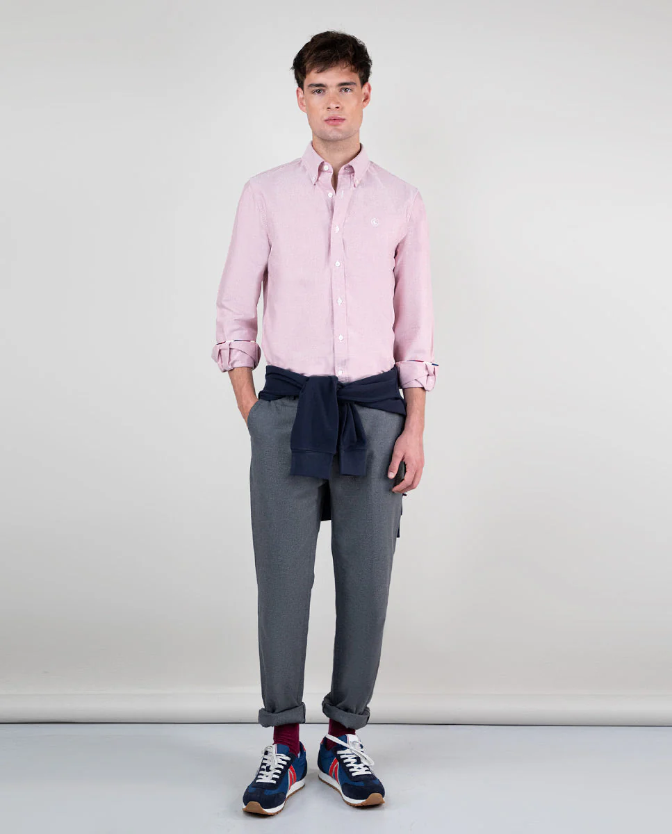 Camisa Oxford Liso Rojo