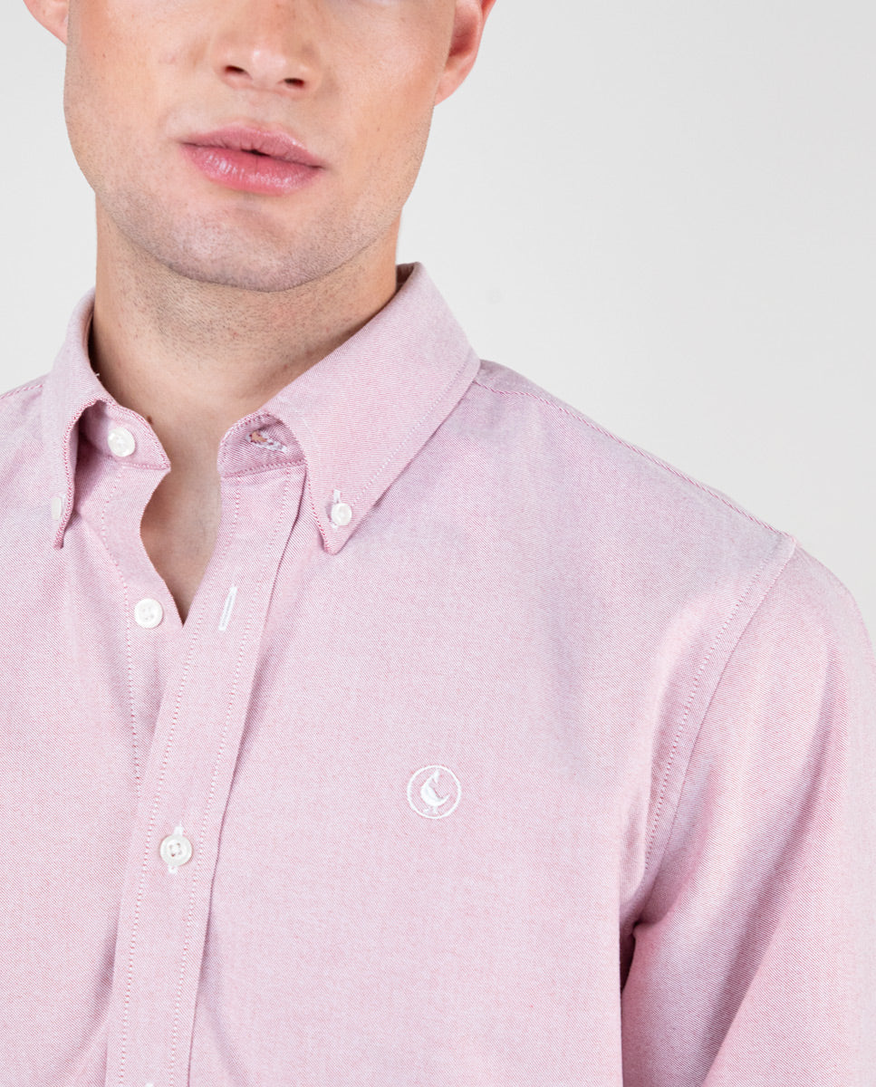 Camisa Oxford Liso Rojo - Imagen 6