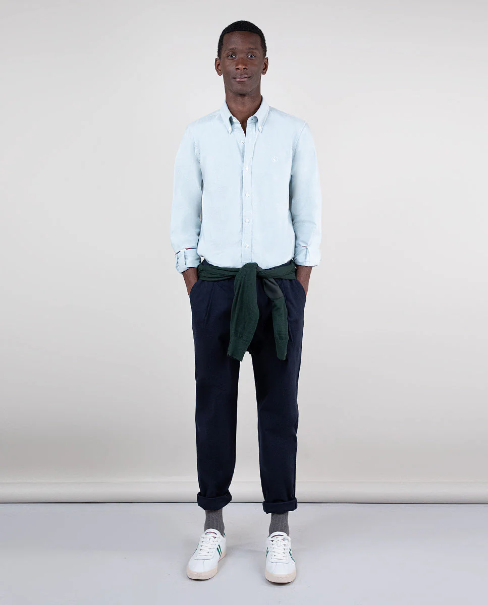 Camisa Oxford Liso Verde