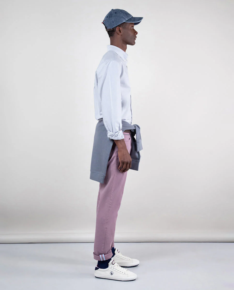 Camisa Oxford Liso Gris - Imagen 4