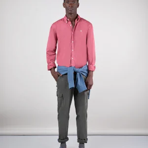 Camisa Algodón Garment Dyed Terracota