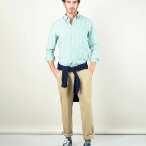 Camisa Oxford Verde Perfil Marino