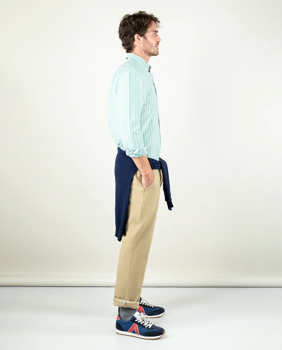 Camisa Oxford Verde Perfil Marino - Imagen 3