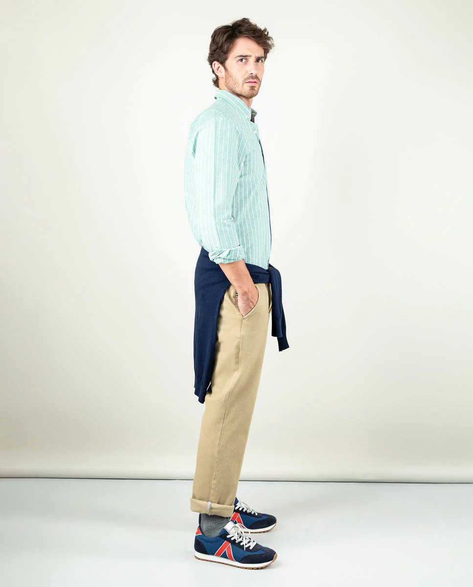 Camisa Oxford Verde Perfil Marino - Imagen 5