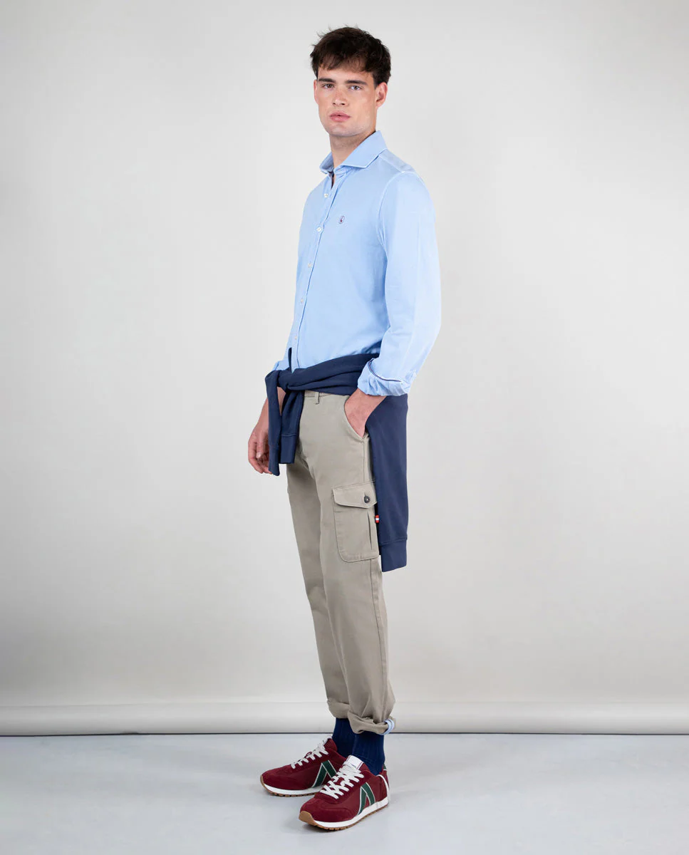 Camisa Punto Piqué Celeste - Imagen 4