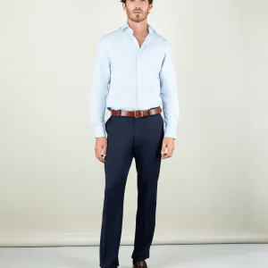 Camisa Vestir Pin Point Yale Celeste