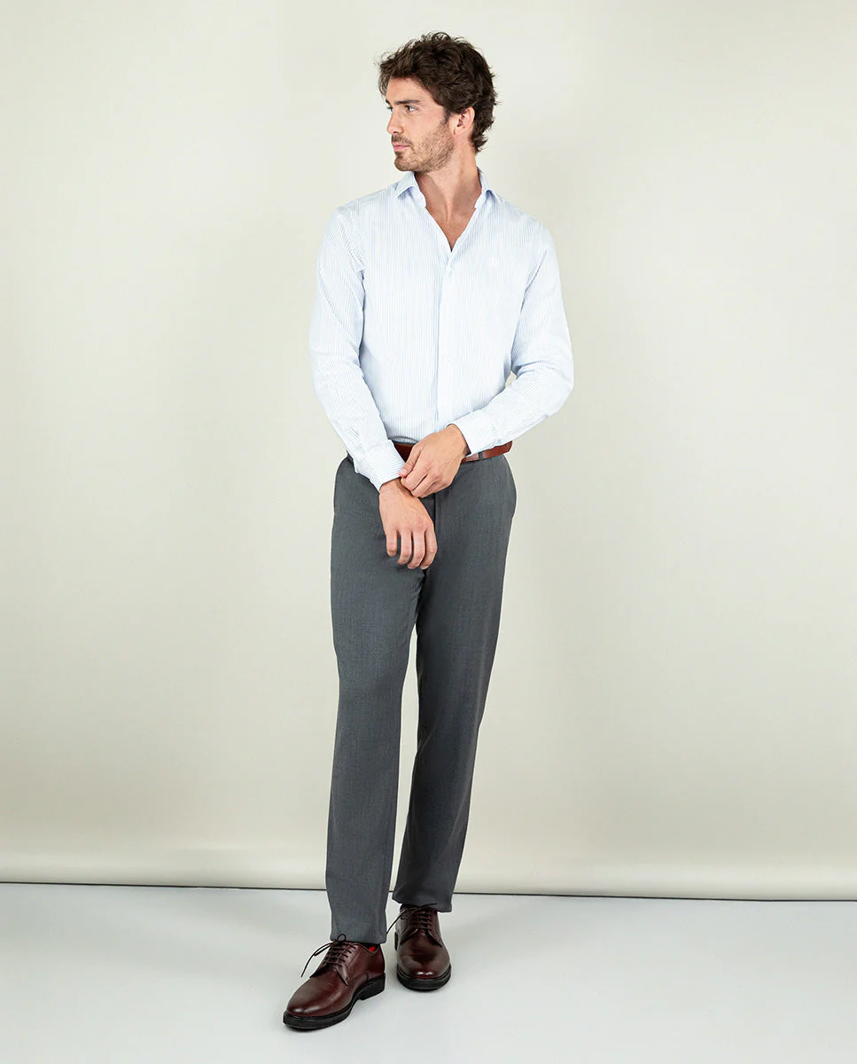 Camisa Vestir Pin Point Raya Bengal Celeste - Imagen 4