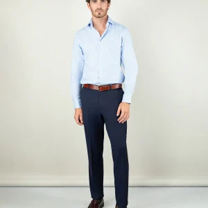 Camisa Vestir Pin Point Vichy Celeste