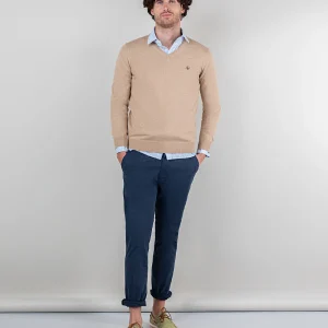 Jersey Cuello Pico Coderas Beige