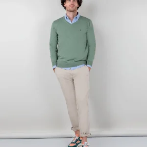 Jersey Cuello Pico Coderas Verde