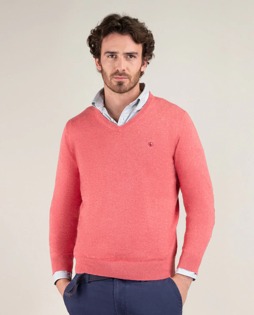 Jersey Cuello Pico Coderas Coral - Imagen 5