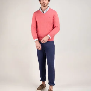 Jersey Cuello Pico Coderas Coral