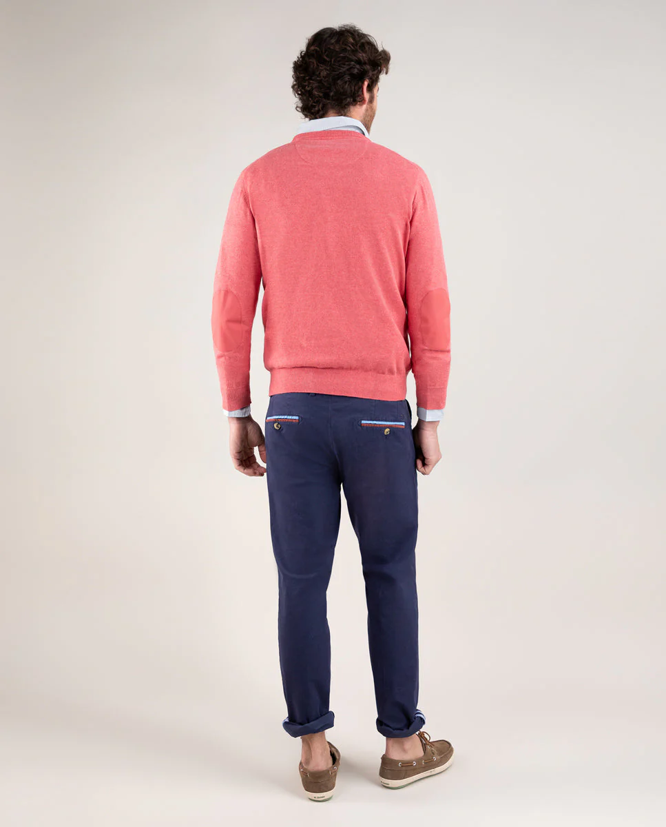 Jersey Cuello Pico Coderas Coral - Imagen 6