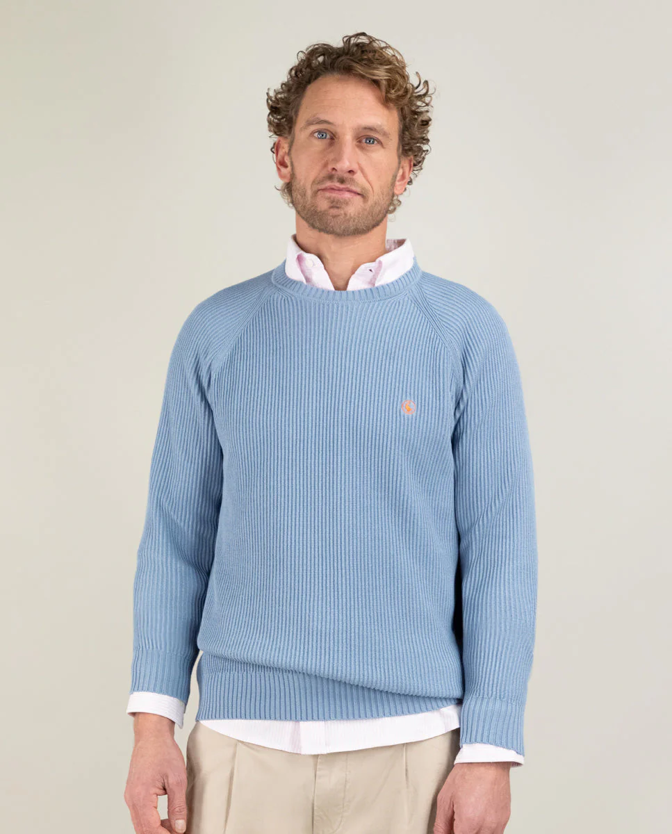 Jersey Punto Inglés Azul Medio - Imagen 5