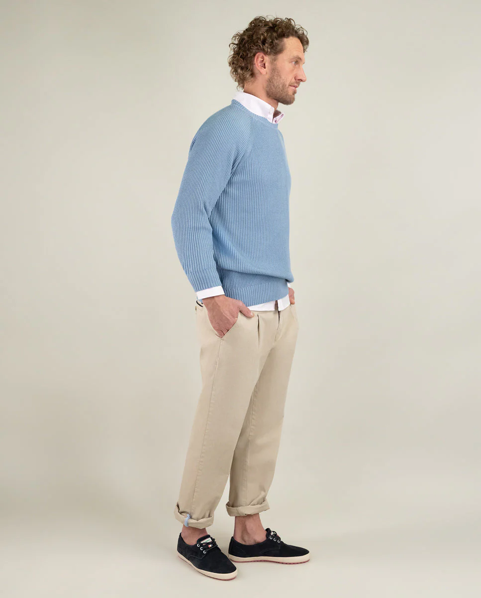 Jersey Punto Inglés Azul Medio - Imagen 3