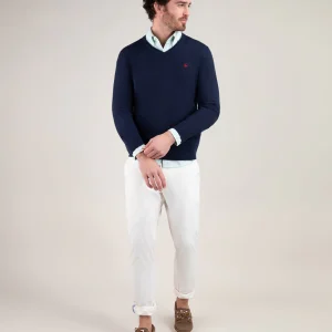 Jersey Cuello Pico Coderas Marino