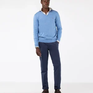 Jersey Cuello Pico Coderas Celeste