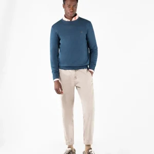 Jersey Supima Cuello Caja Azul Acero