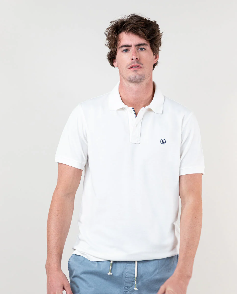 Polo Piqué Garment Dyed Blanco - Imagen 3